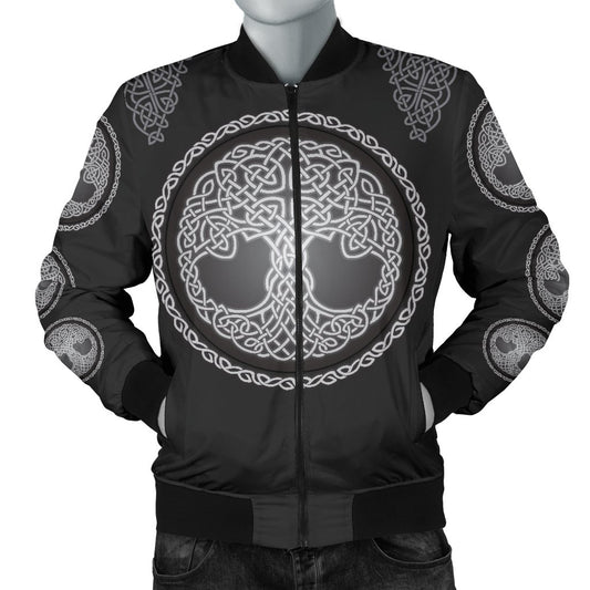 Celtic Tree Of Life Print Men Casual Bomber Jacket