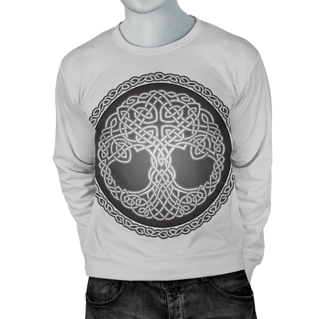 Celtic Tree of life Print Men Crewneck Sweatshirt