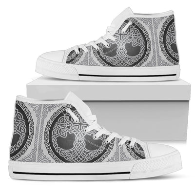 Celtic Tree of life Print Men High Top Shoes