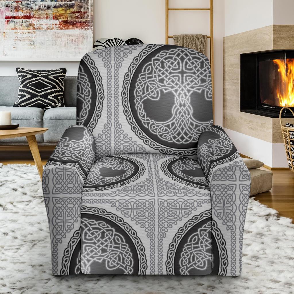 Celtic Tree of life Print Recliner Slipcover-JORJUNE.COM