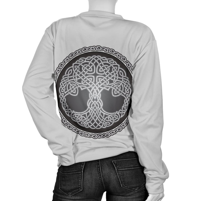 Celtic Tree Of Life Print Women Crewneck Sweatshirt