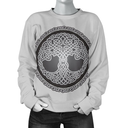 Celtic Tree Of Life Print Women Crewneck Sweatshirt