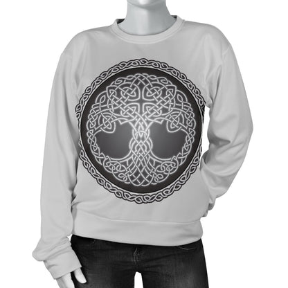Celtic Tree Of Life Print Women Crewneck Sweatshirt