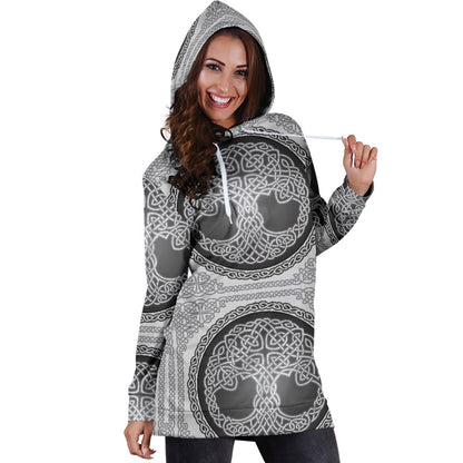 Celtic Tree of Life Print Women Hoodie Dress