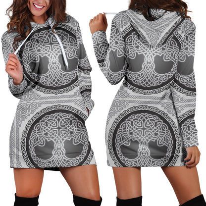 Celtic Tree of Life Print Women Hoodie Dress