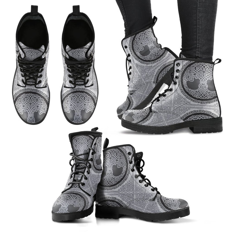 Celtic Tree of life Print Women Leather Boots