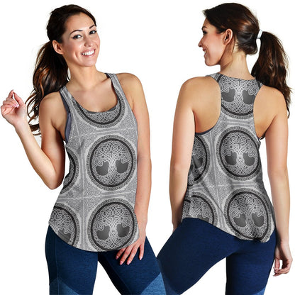 Celtic Tree of life Print Women Racerback Tank Top