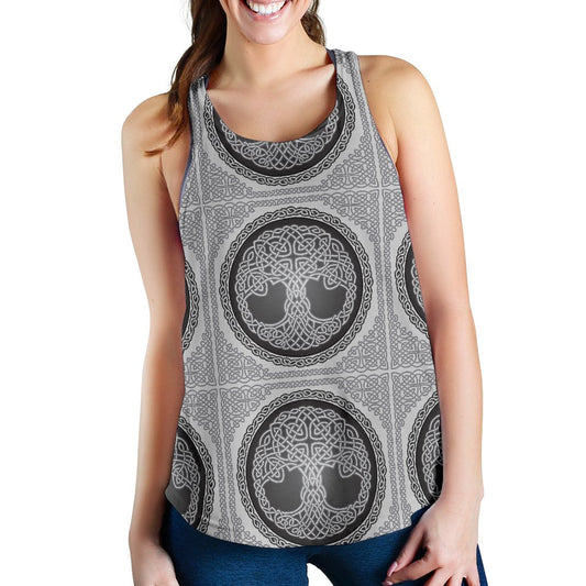 Celtic Tree of life Print Women Racerback Tank Top