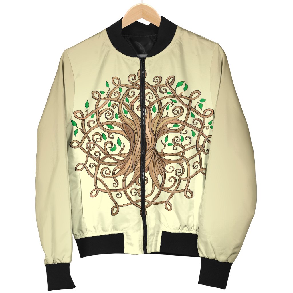 Celtic Tree Of Life Women Casual Bomber Jacket