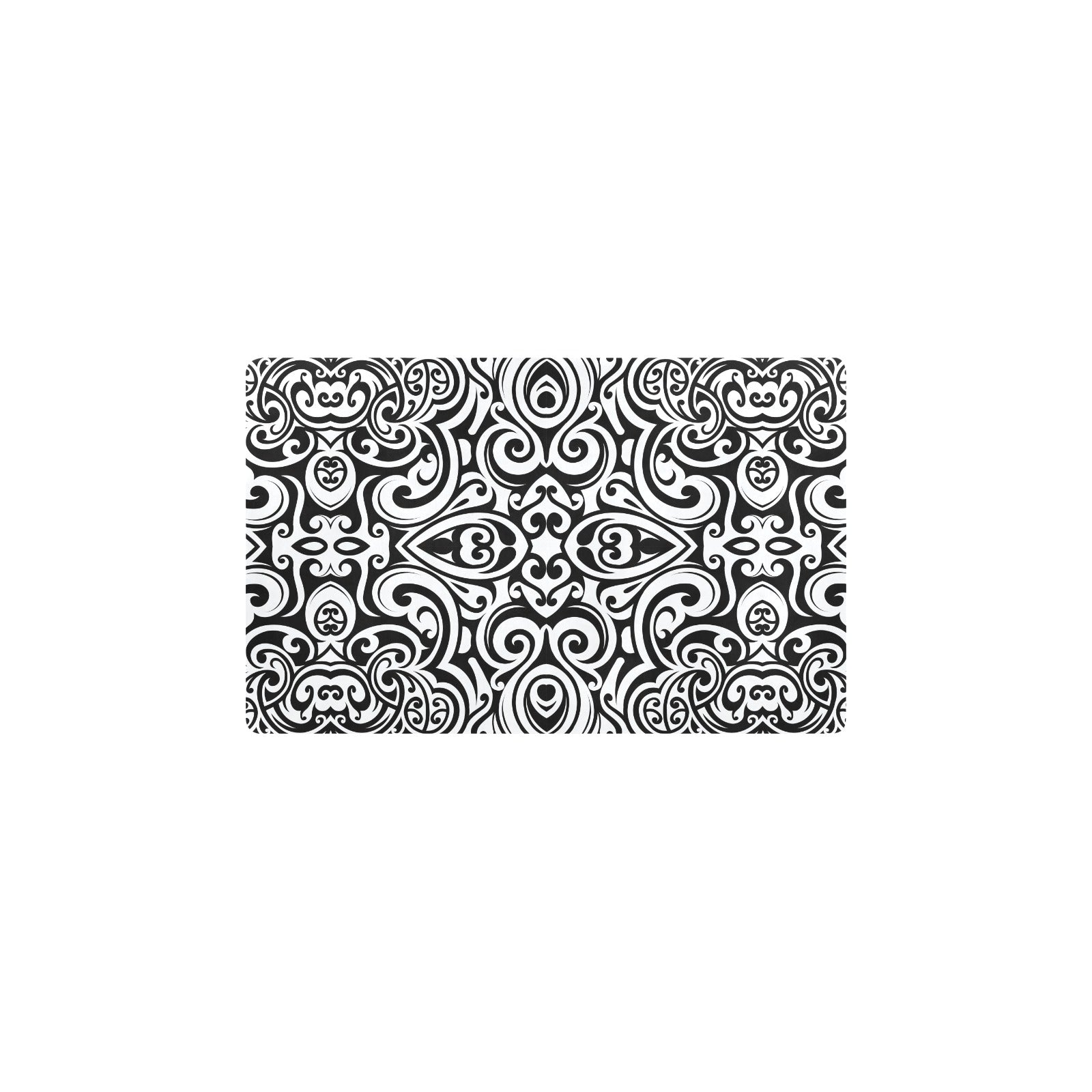 Polynesian Tattoo Pattern Kitchen Mat