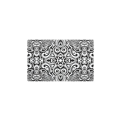 Polynesian Tattoo Pattern Kitchen Mat