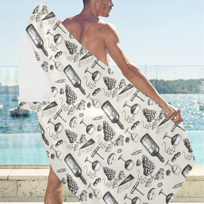 Wine Themed Print Design LKS306 Beach Towel 32" x 71"