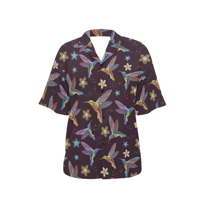 Hummingbird Pattern Print Design 04 Women's Hawaiian Shirt