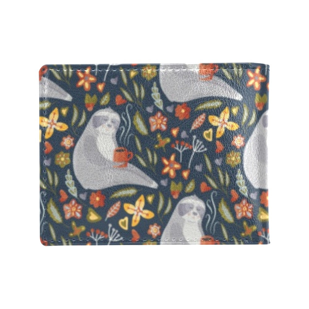 Sloth Print Design LKS303 Men's ID Card Wallet