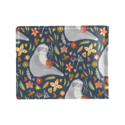 Sloth Print Design LKS303 Men's ID Card Wallet