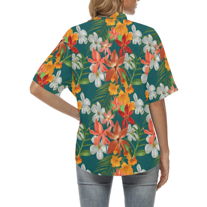 Amaryllis Pattern Print Design AL06 Women's Hawaiian Shirt
