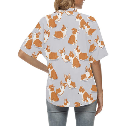 Pembroke Welsh Corgis Pattern Print Design A04 Women's Hawaiian Shirt