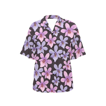 Orchid Pattern Print Design OR08 Women's Hawaiian Shirt