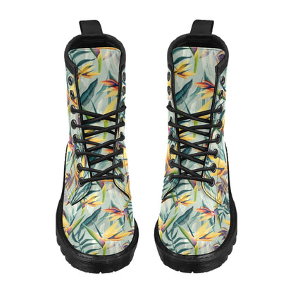 Tropical Flower Pattern Print Design TF022 Women's Boots