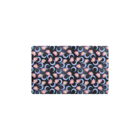 Lotus with Moon Pink Print Themed Kitchen Mat
