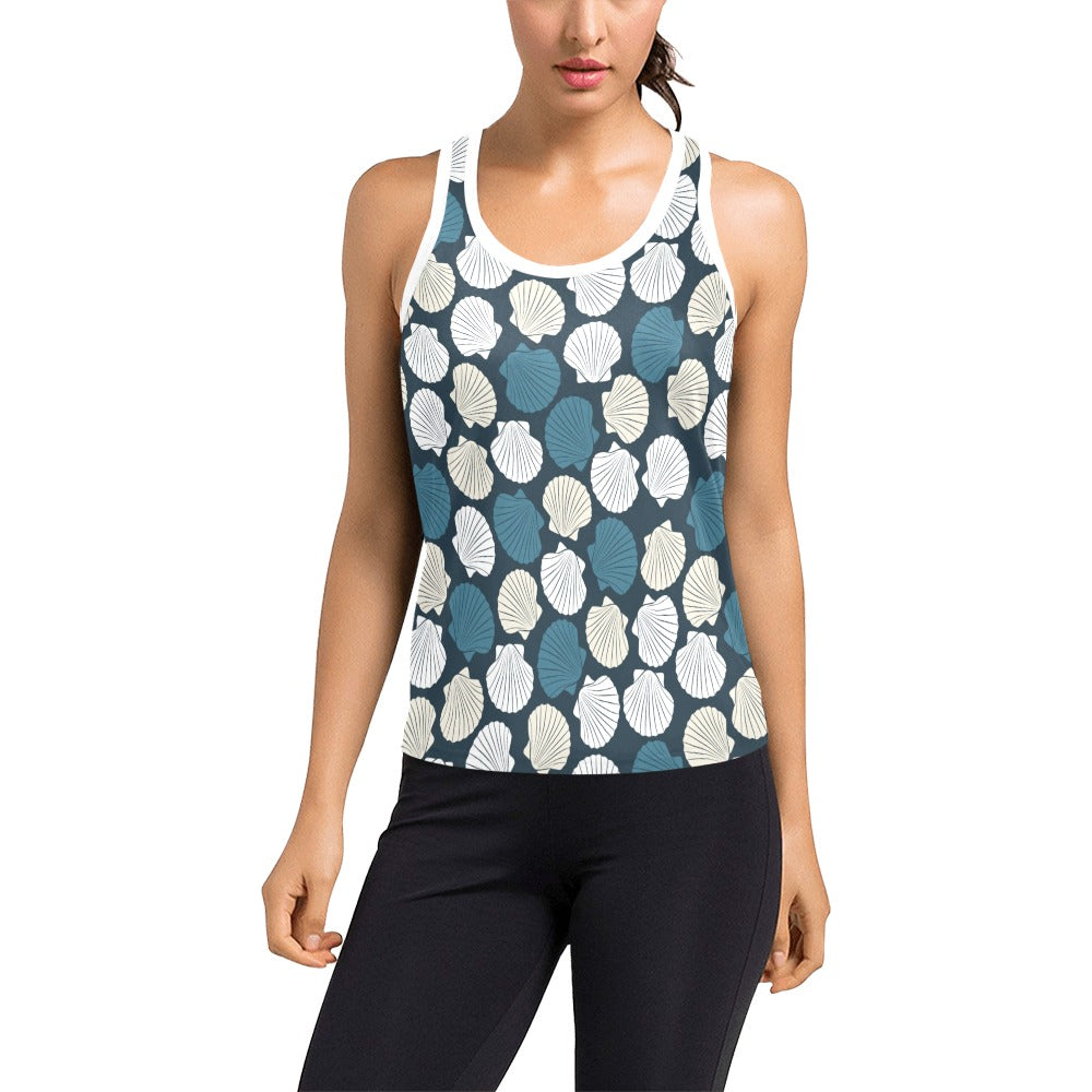 Seashell Print Design LKS3013 Women's Racerback Tank Top
