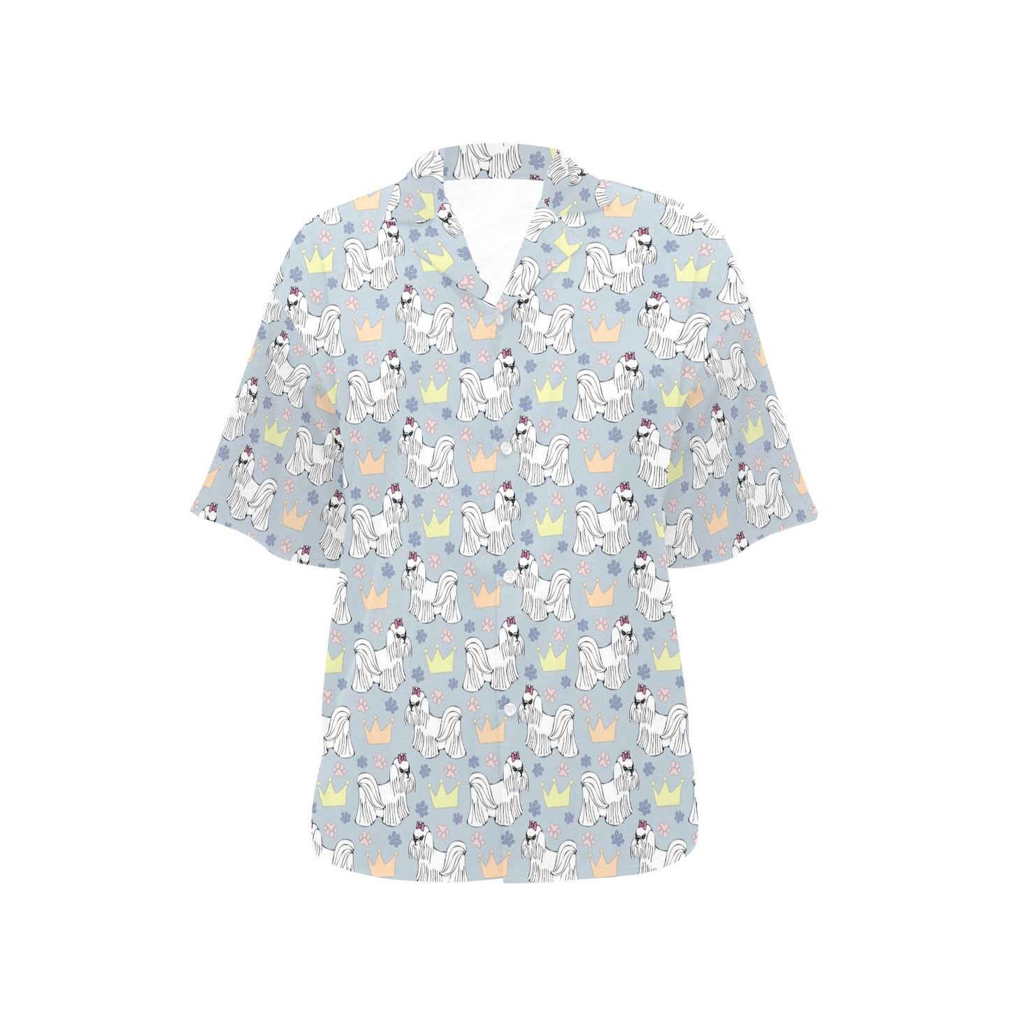 Maltese Pattern Print Design 04 Women's Hawaiian Shirt