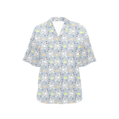 Maltese Pattern Print Design 04 Women's Hawaiian Shirt
