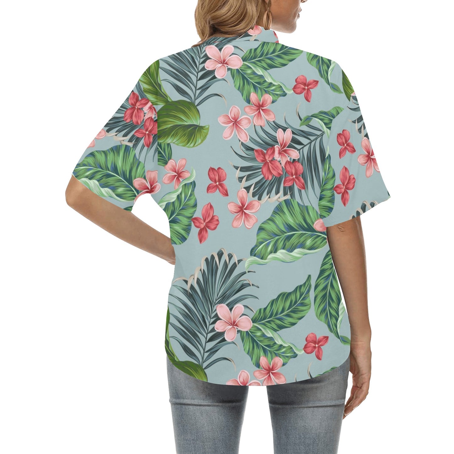 Plumeria Pattern Print Design PM027 Women's Hawaiian Shirt