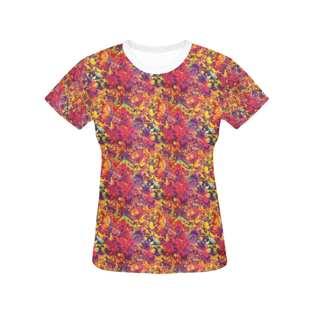Splatter Print Design LKS303 Women's  T-shirt