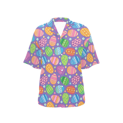 Easter Eggs Pattern Print Design RB010 Women's Hawaiian Shirt
