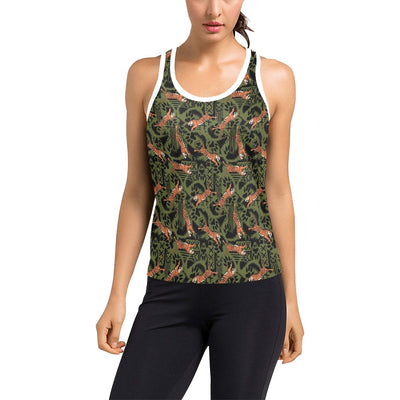 Tiger Pattern Print Design LKS303 Women's Racerback Tank Top