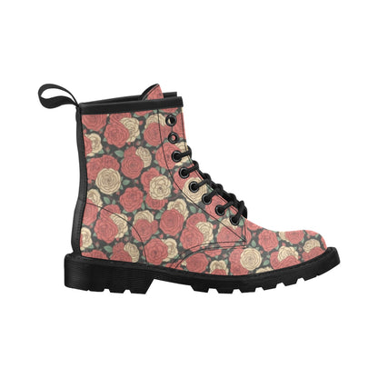 Camellia Pattern Print Design CM01 Women's Boots