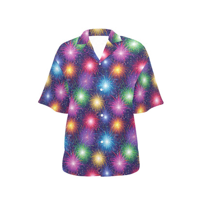 Firework Colorful Print Design LKS301 Women's Hawaiian Shirt