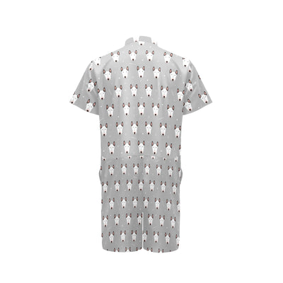 Bull Terrier Head Print Pattern Men's Romper