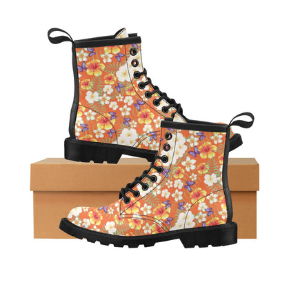 Tropical Flower Pattern Print Design TF027 Women's Boots