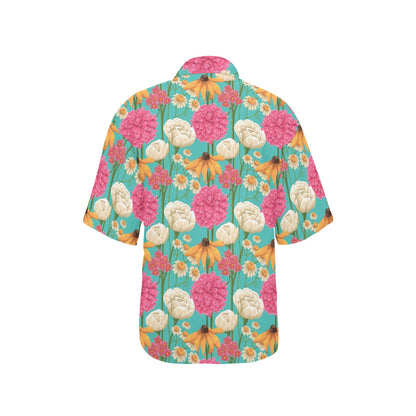 Summer Floral Pattern Print Design SF07 Women's Hawaiian Shirt