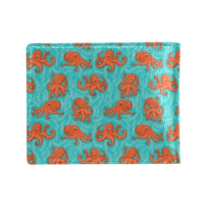Octopus Cartoon Design Print Themed Men's ID Card Wallet
