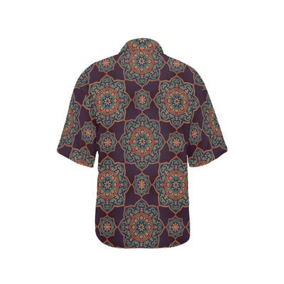 Medallion Pattern Print Design 03 Women's Hawaiian Shirt