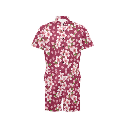 Cherry Blossom Pattern Print Design CB06 Men's Romper