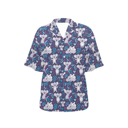 Koala Cute Themed Design Print Women's Hawaiian Shirt