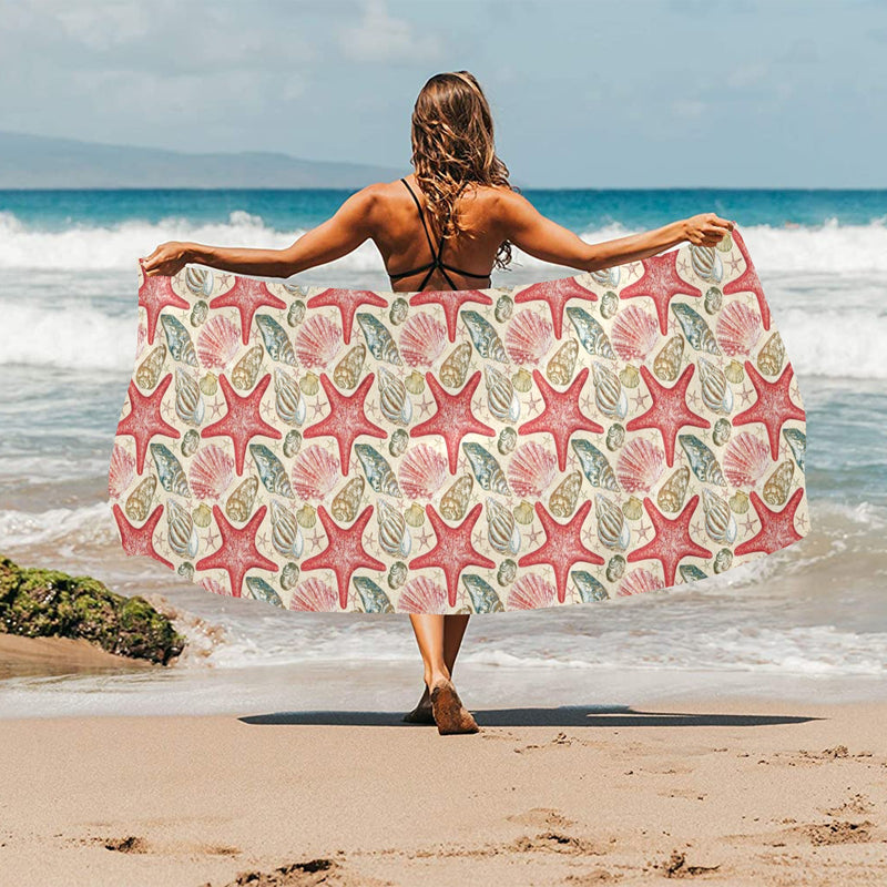 Seashell Print Design LKS301 Beach Towel 32" x 71"