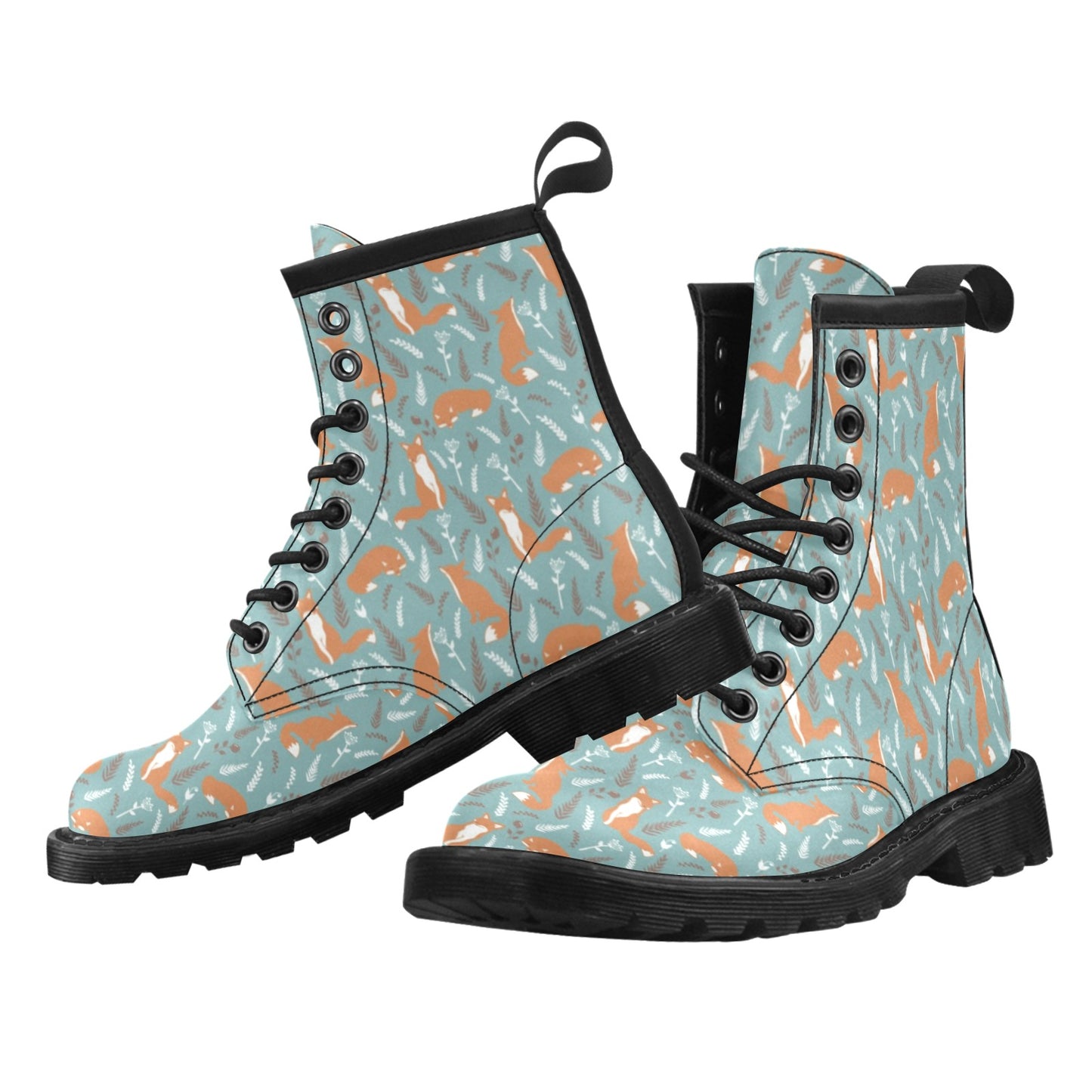 Fox Forest Print Pattern Women's Boots