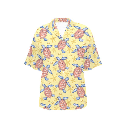 Sea Turtle Pattern Print Design T06 Women's Hawaiian Shirt