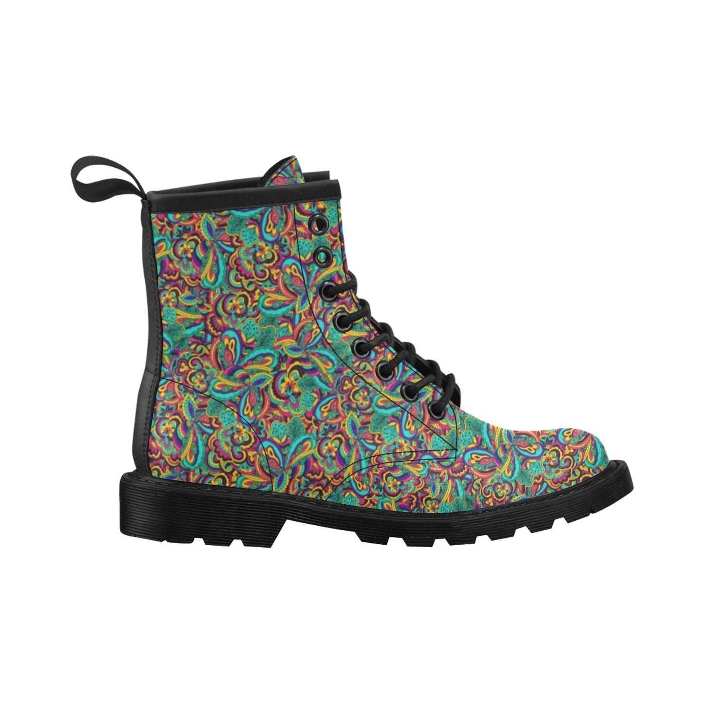 Psychedelic Trippy Floral Design Women's Boots