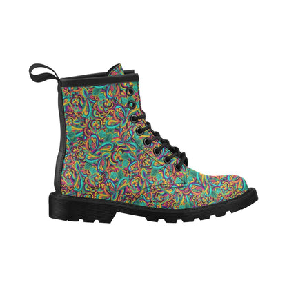 Psychedelic Trippy Floral Design Women's Boots