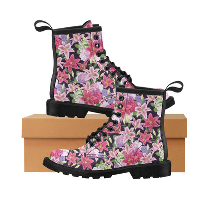 Lily Pattern Print Design LY017 Women's Boots