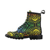 Rainbow Zebra Themed Print Women's Boots