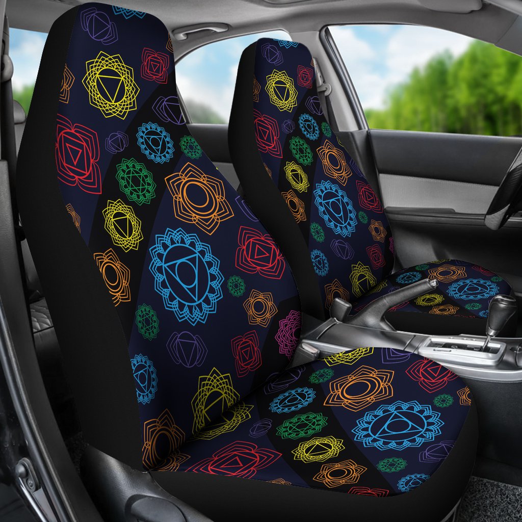 Chakra Colorful Print Pattern Universal Fit Car Seat Covers