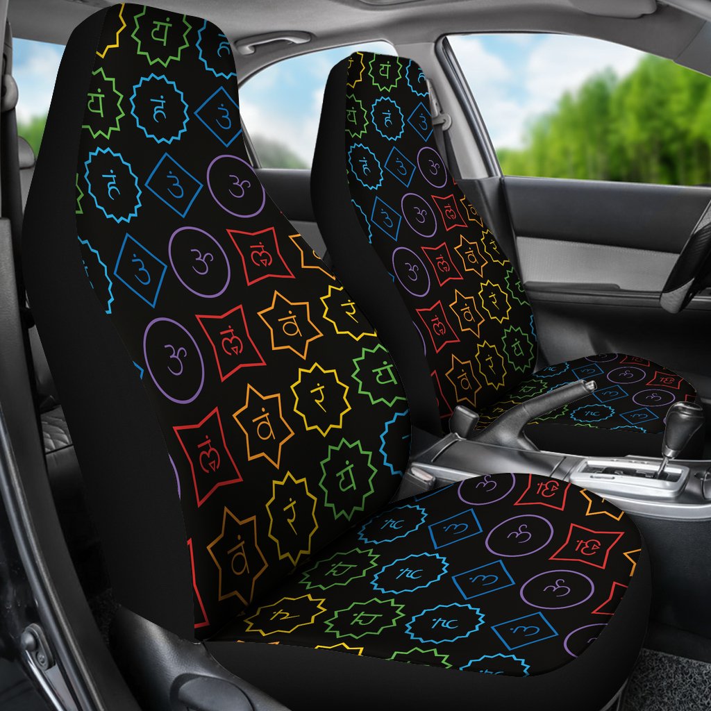 Chakra Colorful Symbol Pattern Universal Fit Car Seat Covers