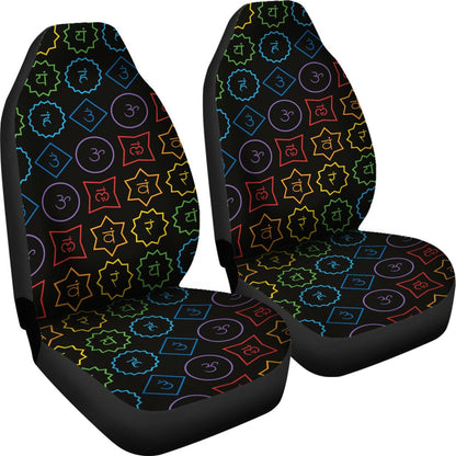 Chakra Colorful Symbol Pattern Universal Fit Car Seat Covers